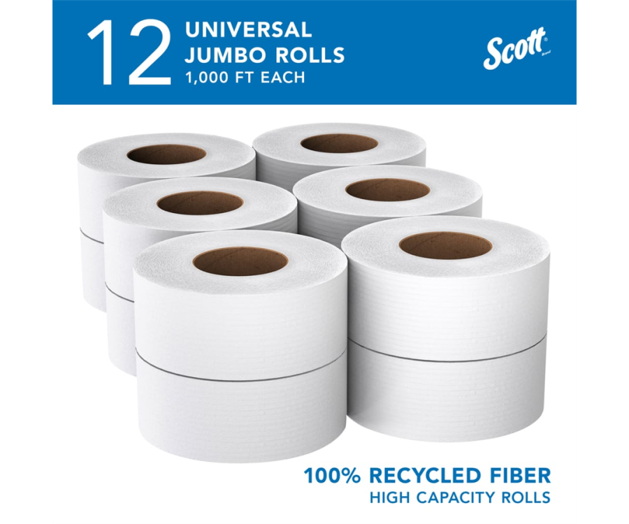 Scott® 2-Ply High-Capacity Jumbo Roll Toilet Paper (3.27 in. x 1000 ft., 12/Case)